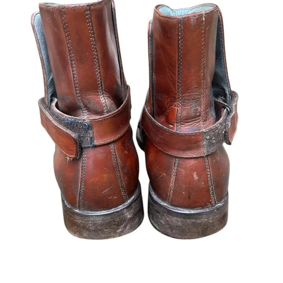 Kenneth Cole Ankle Boots Rockabilly Hipster Brown Leather Size 10.5 Italy - Picture 4 of 8